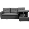 Image de Canape angle fixe 3 places en lin gris 145 x 220 x 85 cm