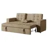 Image de Canape droit 3 places en polyester beige 102 x 208.5 x 84 cm