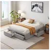 Image de Lit contemporain à tiroirs SACRAMENTO - 140x190 - gris