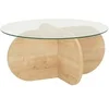 Image de Table basse en bois et plateau en verre RIBE