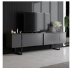 Image de LUXOR - Meuble TV anthracite et noir 2 portes 180cm -