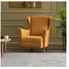 Image de WILLIAMS - Fauteuil à oreilles en velours moutarde