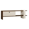 Image de Meuble TV bois et blanc avec rangement 120 cm LOOM