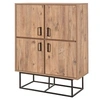 Image de Buffet industriel en bois et métal - 4 portes - 8 rangements BRESOV