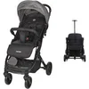 Image de Poussette compacte Myla 4 roues Noir, harnais 5 points, pliage 1 main