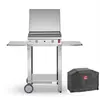 Image de Plancha CHEF 55 Lisse + Chariot Ouvert + Couvercle + Housse PLANET