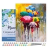 Image de Peinture par Numéro Figured'Art avec Cadre - Farandoles de parapluies 2 - Kit de Loisir Créatif DIY Numéro d'Art - 40x50cm toile tendue sur châssis