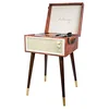 Image de Halterrego Platine Vinyle Cottage Bluetooth Out 4 Pieds Amovibles Motif Cuir Vintage en occasion ou reconditionné