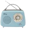 Image de Enceinte/Radio retro RMS 5W, Bluetooth, Radio FM, lecteur USB, Aux IN, Batterie rechargeable, Bleu gris