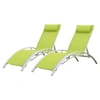 Image de Lot de 2 transats GALAPAGOS en textilène vert - aluminium blanc -