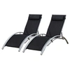 Image de Lot de 2 transats GALAPAGOS en textilène noir - aluminium gris