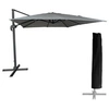 Image de Parasol déporté MOLOKAI carré 3x3m gris + housse