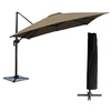 Image de Parasol déporté MOLOKAI carré 3x3m taupe + housse