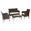 Image de Ensembles canapes. fauteuils et tables de jardin acier 4 personnes marron 104 x 58 x 81 cm 4 pieces