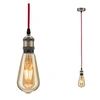 Image de Neordic Luminaire en suspension Eldar E27 max. 60W Rouge#Nickel brossé gradable Métal
