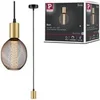 Image de Luminaire en suspension Ravi IP44 E27 max. 60W Noir mat#Doré gradable