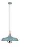 Image de Suspension neordic juna - 20w - e27 - 230v - vert satiné/cuivre - bois/métal - dimmable - sans ampoule