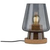 Image de Neordic Lampe à poser Iben E27 max. 20W Verre fumé Verre#Liège