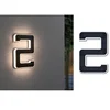 Image de Solar Numéro de maison lumineux LED avec batterie interchangeable Numéro 2 IP44 3000K 6lm Noir