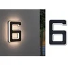 Image de Solar Numéro de maison lumineux LED avec batterie interchangeable Numéro 6 IP44 3000K 6lm Noir