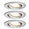 Image de Spot encastré LED Nova Plus Kit de 3 orientable IP65 rond 93mm 30° GU10 3x7W 3x460lm 230V gradable 2700K Acier brossé