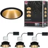 Image de Spot encastré LED 3-Step-Dim Cole Coin Kit de 3 IP44 rond 88mm Coin 3x6W 3x470lm 230V gradable 2700K Noir#Doré mat