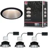 Image de Spot encastré LED 3-Step-Dim Cole Coin Kit de 3 IP44 rond 88mm Coin 3x6W 3x470lm 230V gradable 2700K Noir#Argent mat
