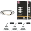 Image de Spot encastré LED Nova Plus Coin Kit de base orientable rond 84mm 50° Coin 3x6W 3x470lm 230V gradable 2700K Acier brossé