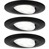 Image de Paulmann 99991 Spot encastré LED Calla rond, kit de 3, 3x6 W, IP65, spots plafond blanc neutre, noir mat, orientables, matière plastique, 4000 K en occasion ou reconditionné