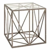 Image de Table d'Appoint Carrée en Verre "Nila" 50cm Bronze
