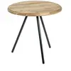 Image de Table basse ronde BASTIAN en chêne massif et acier noir 40cm