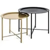 Image de Lot de 2 tables basses LIROY en métal noir et doré