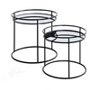 Image de Tables basses GRACE en métal et miroir lot de 2 - Noir