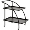 Image de Desserte de Cuisine Design "Roulettes" 71cm Noir