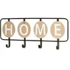 Image de Patère Murale 4 Crochets "Home" 50cm Noir & Chêne