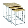 Image de Haku möbel 33083 lot de 3 tables gigognes chromé/chêne clair 39 x 39 x 42 cm