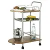 Image de Haku möbel 40027 chariot de cuisine tube d'acier aluminium/hêtre