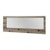 Image de Patère Murale & Miroir "Bora" 80cm Chêne Foncé