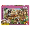 Image de Puzzle - - Chiens et chats en pique-nique - 200 pieces - Des 8 ans