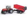 Image de Jeux de voiture - Massey Fergusson7480 avec remorque basculante Bruder Rouge TU 020453