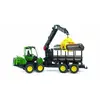 Image de - 02133 - Porteur Forestier John Deere Vert Avec Remorque Et Rondins