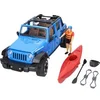 Image de Jeux de voiture avec kayak et kayakiste Farming Toys Wrangler Rubicon Unlimited Bleu TU 25298
