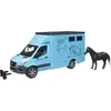 Image de Jeux de voiture - Sprinter avec transporteur de chevaux+cheval Bruder MB Bleu TU 026745