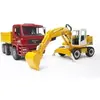 Image de Jeux de voiture - TGA camion de chantier et pelleteuse Liebherr Bruder Jaune TU 027513