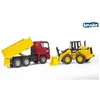 Image de Jeux de voiture - TGA camion de chantier et tracto pelle articulé FR 130 Bruder Jaune TU 027520