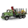 Image de - 2824 - Camion de transport de bois MACK Granite avec grue et rondins de bois - Echelle 1:16 - 61 cm