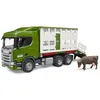 Image de bruder 03548 - Camion de transport d'animaux Scania Super 560R avec 1 bovin | Camion avec remorque à bétail, 1 vache, pour la ferme, l'agriculture, jouets à partir de 4 ans, échelle 1:16 en occasion ou reconditionné