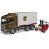 Image de Jeux de voiture - Scania Super 560R UPS avec chariot élevateur Bruder Multicolore TU 035822