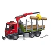 Image de Camion de transport de bois MB Arocs avec grue de chargement, grappin et 3 troncs d'arbre