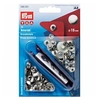 Image de Boite de 10 boutons pression anorak Argent avec outil 15 mm -(...) - Argent Gris
